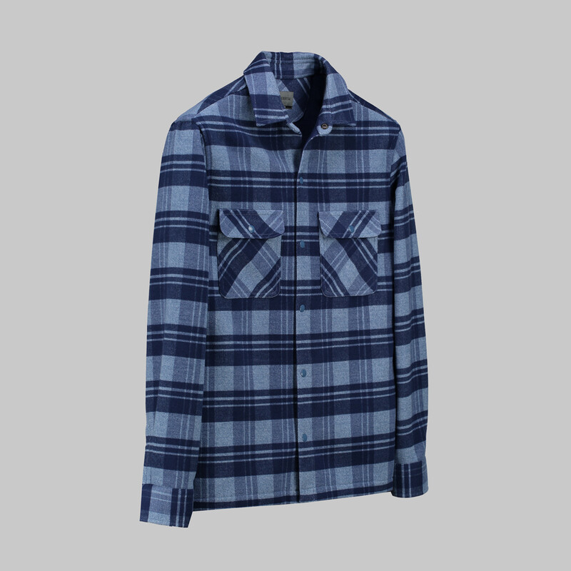 Moresco Koyu Mavi Kareli Gömlek Ceket 