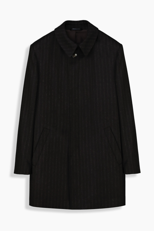 Mosby Çizgili Kahverengi Kaban 