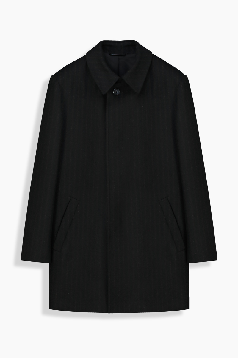 Mosby Çizgili Siyah Kaban - 1