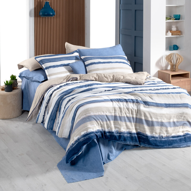 Mundo Nevresim Takımı Çift Kişilik Mavi 