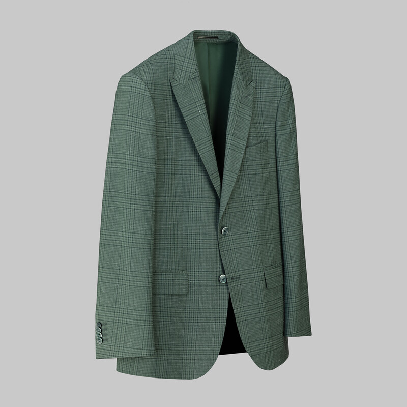 Napoleone Regular Fit Yeşil Kareli Ceket - SARAR (1)