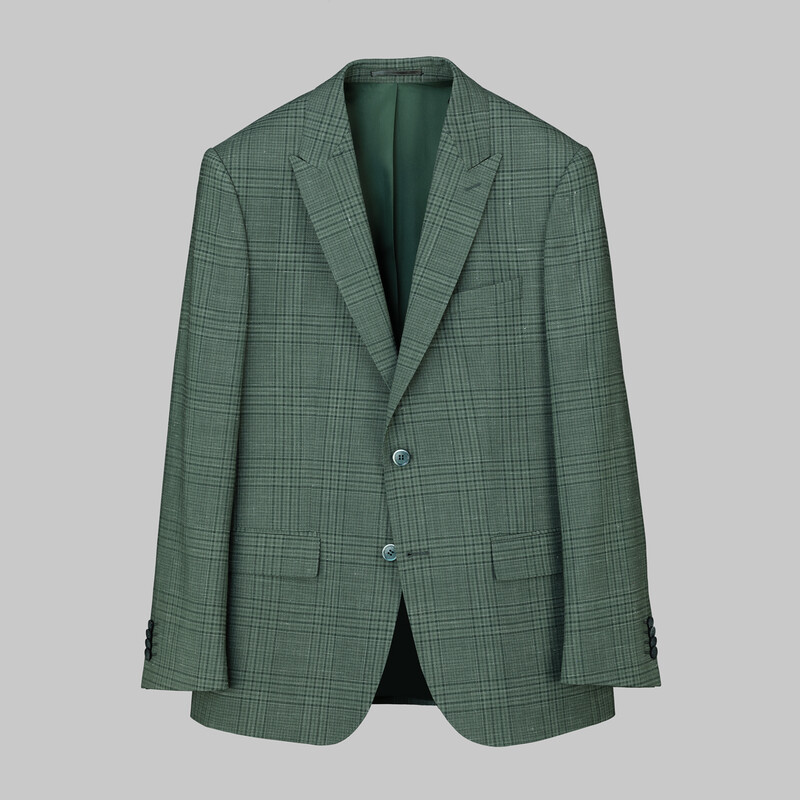 Napoleone Regular Fit Yeşil Kareli Ceket 
