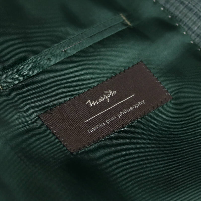 Napoleone Regular Fit Yeşil Kareli Ceket - 5