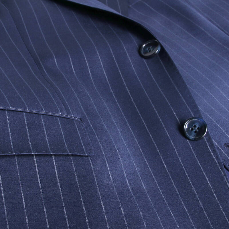 Napoleone Çizgili Regular Fit Açık Lacivert Saxon Takım - 7