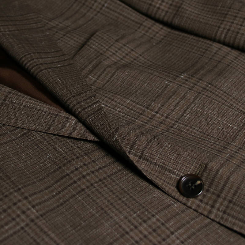 Napoleone Regular Fit Kahverengi Kareli Ceket - 4