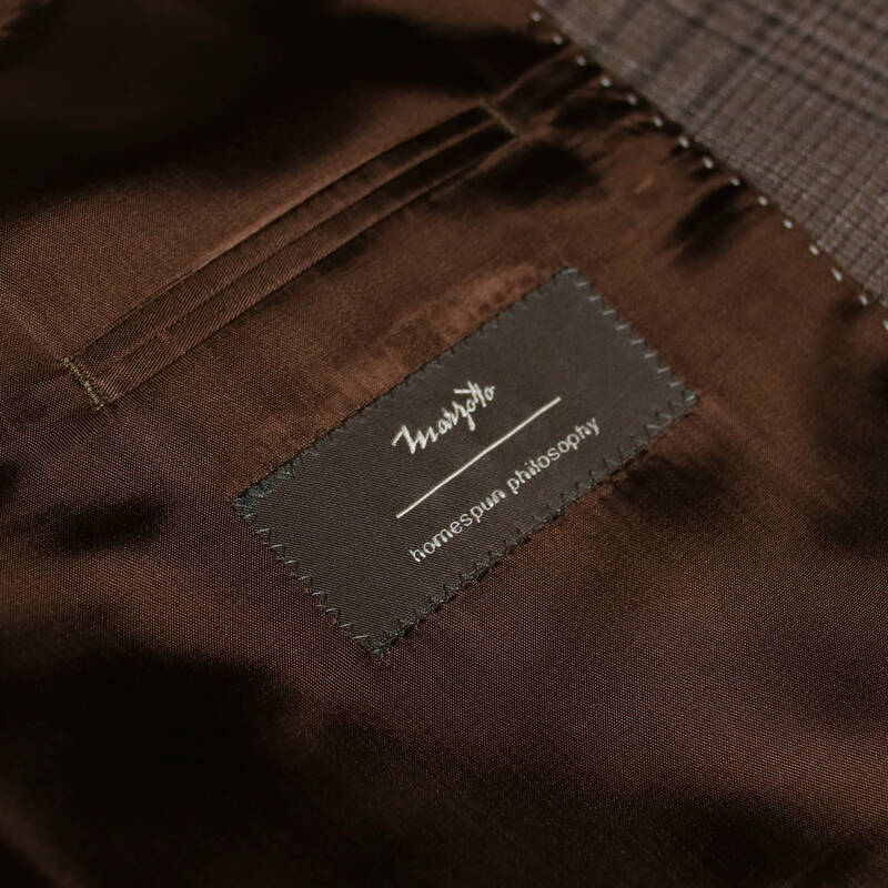 Napoleone Regular Fit Kahverengi Kareli Ceket - 5