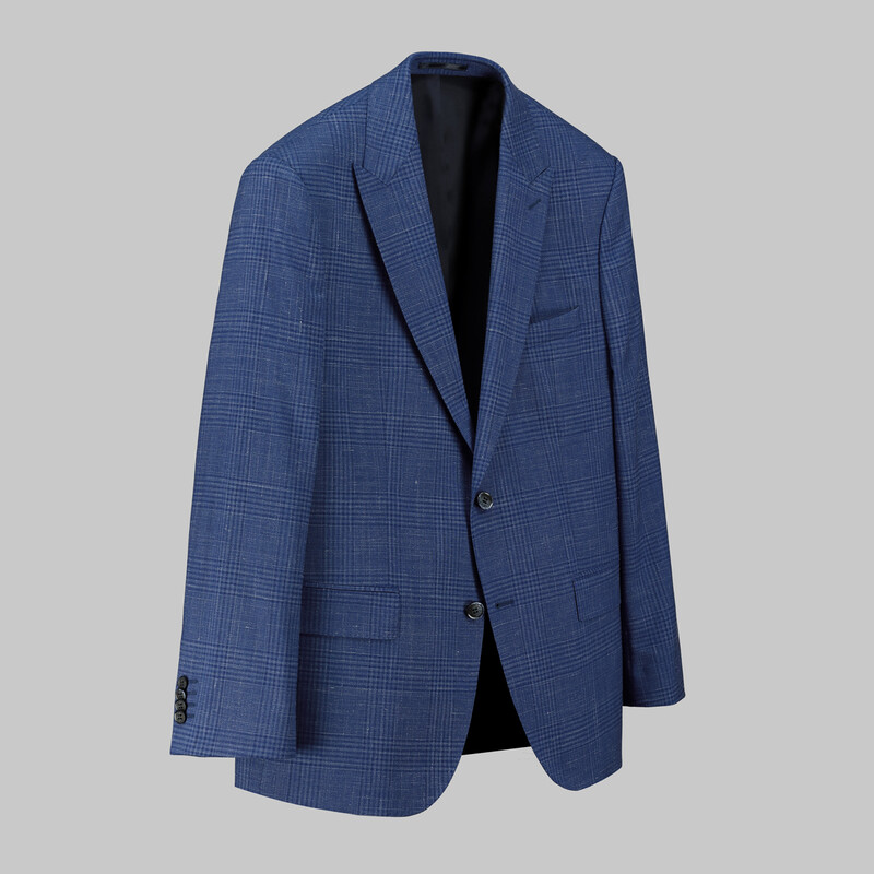 Napoleone Regular Fit Mavi Kareli Ceket - SARAR (1)