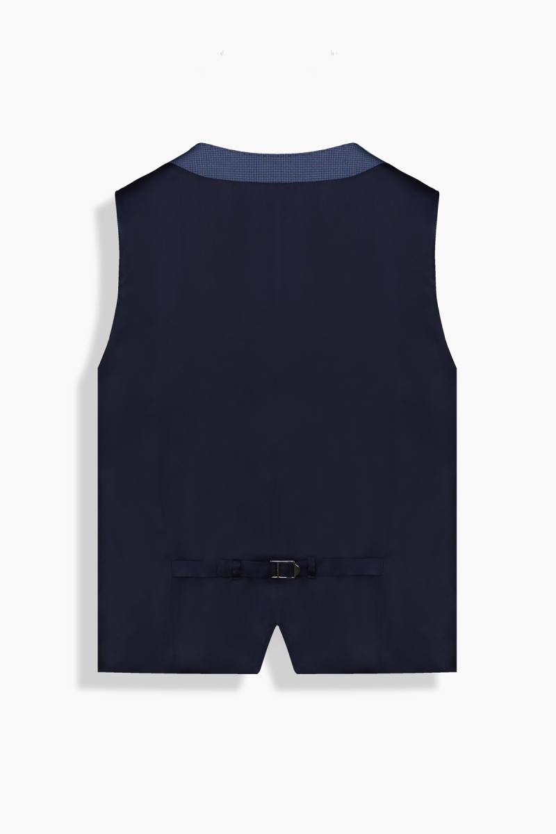 Napoleone Saxon Regular Fit Yelekli Lacivert Takım Elbise - 5