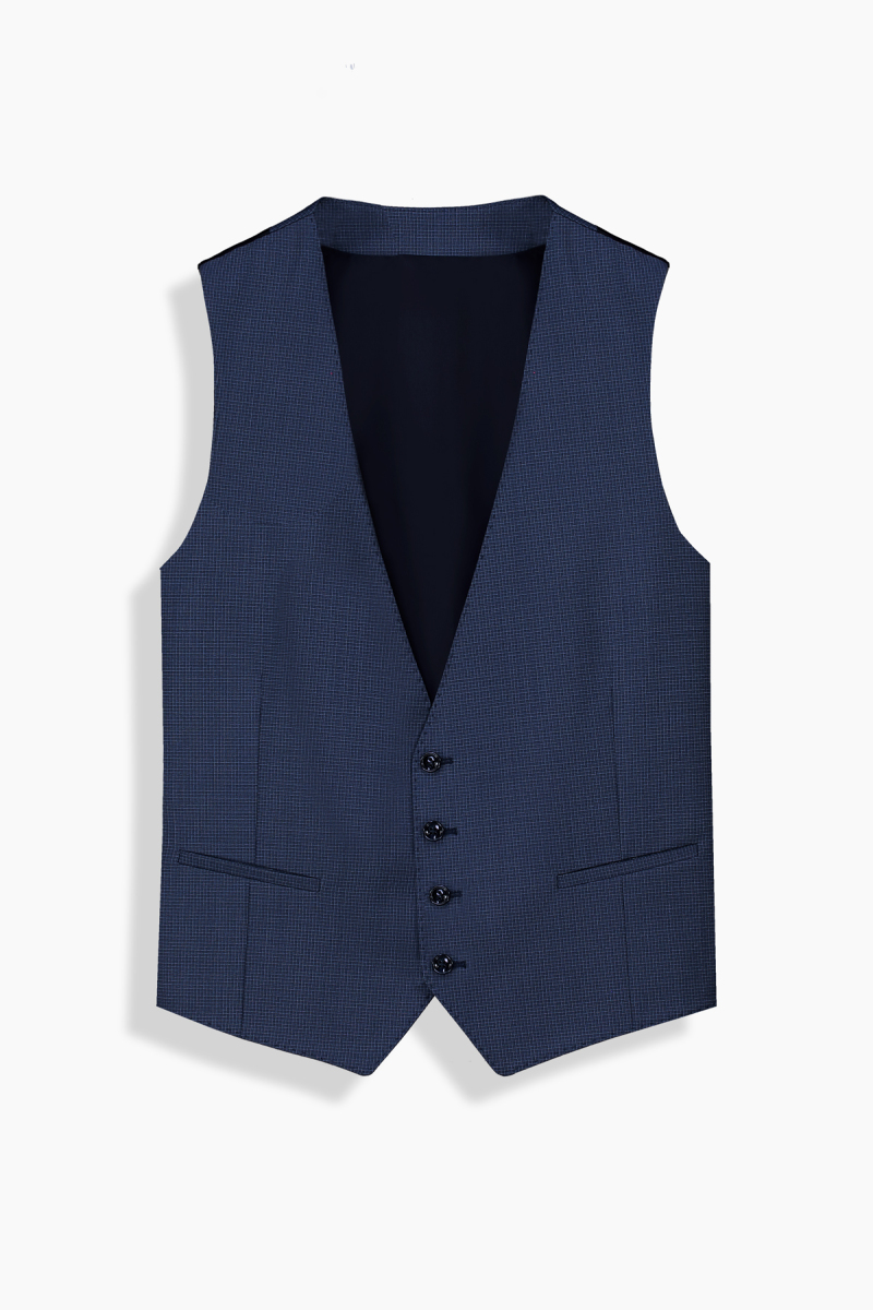 Napoleone Saxon Regular Fit Yelekli Lacivert Takım Elbise - 4