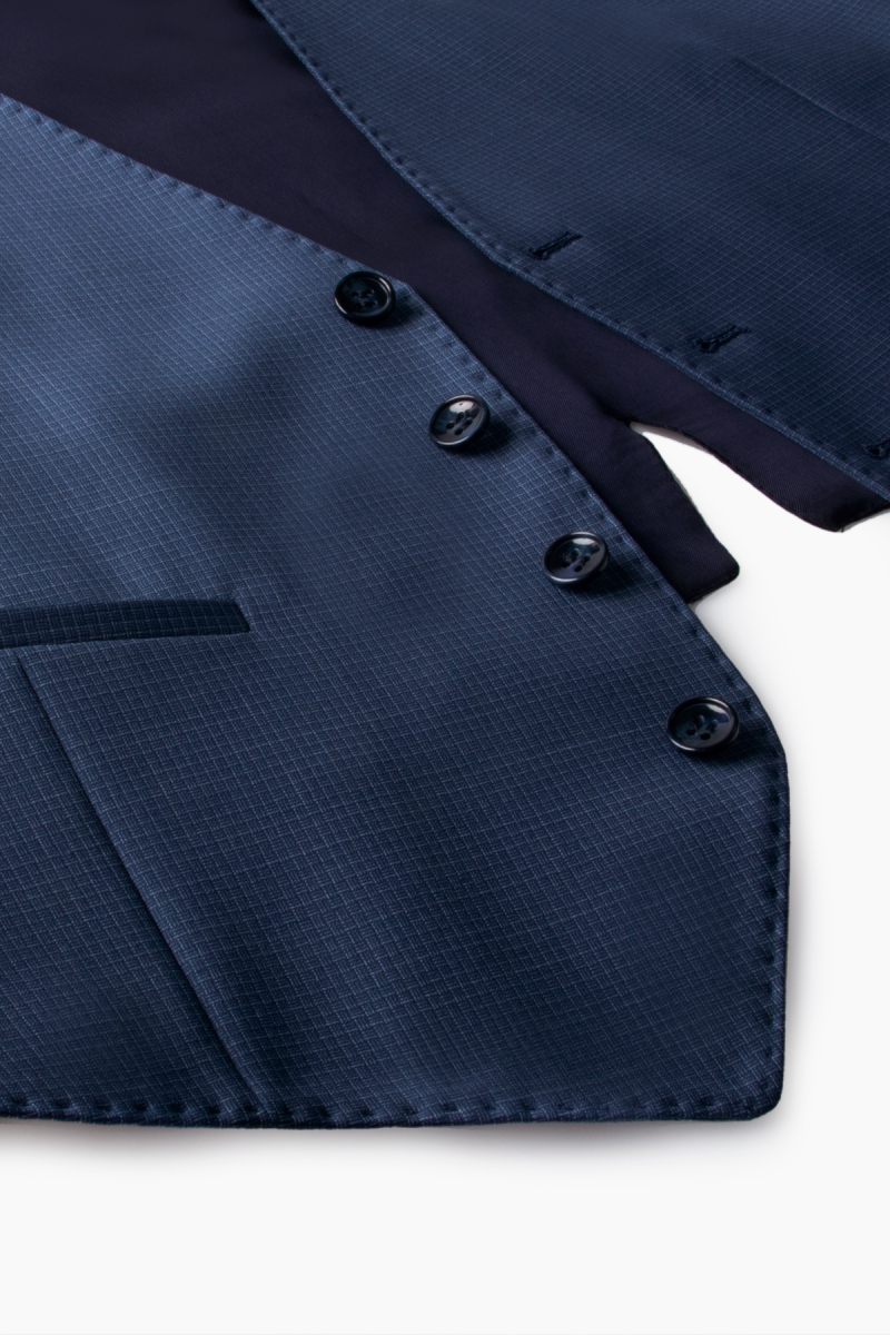 Napoleone Saxon Regular Fit Yelekli Lacivert Takım Elbise - 9