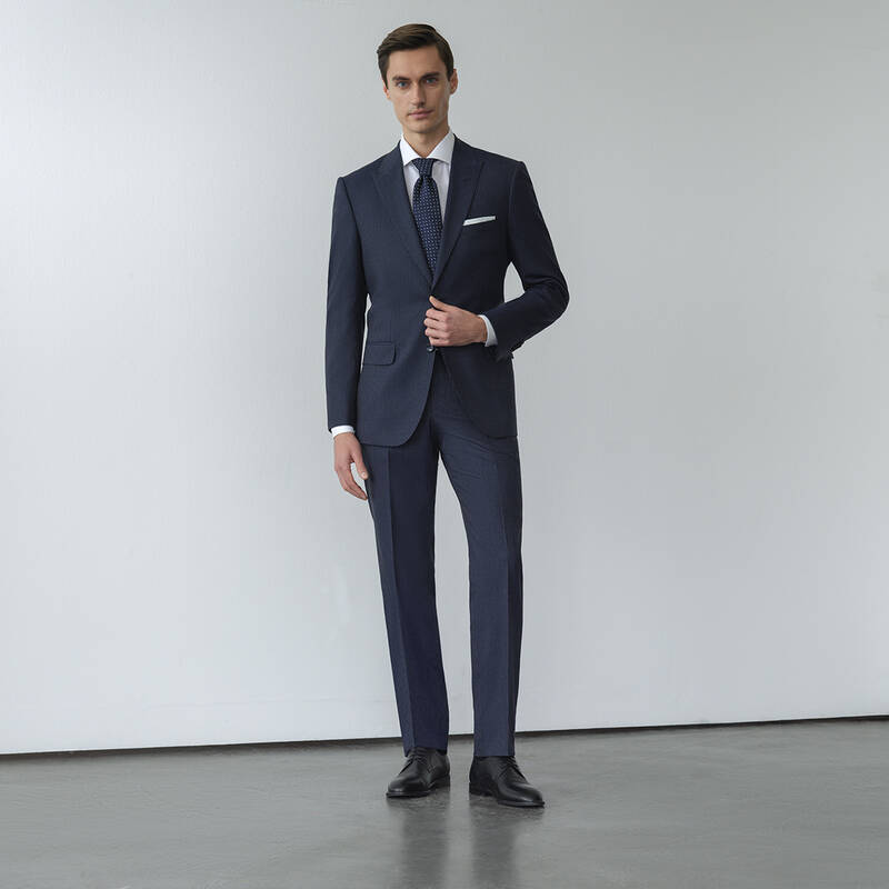 Napoleone Saxon Regular Fit Çizgili Takım - 1