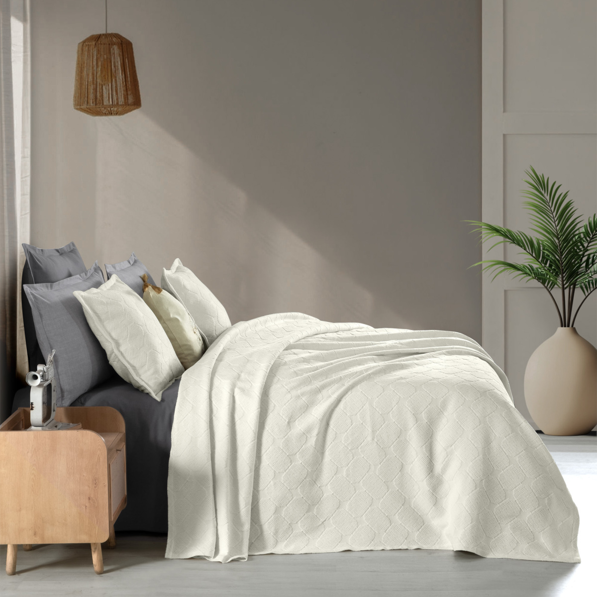 Nerida Yatak Örtüsü Çift Kişilik Ekru - 2