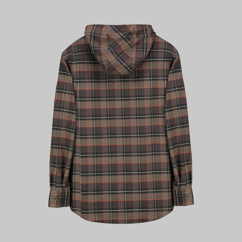 Nora Kapüşonlu Kareli Kahverengi Gömlek - 2