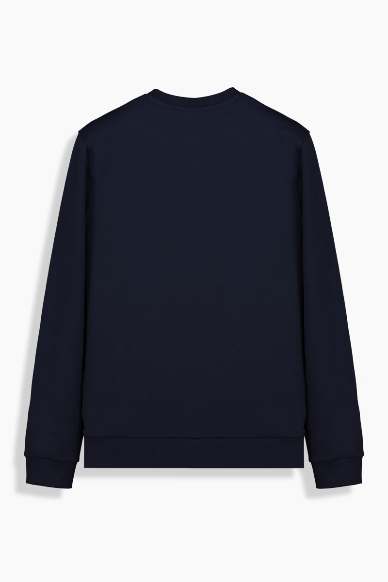 O Yaka Açık Lacivert Casual Sweatshirt - 2