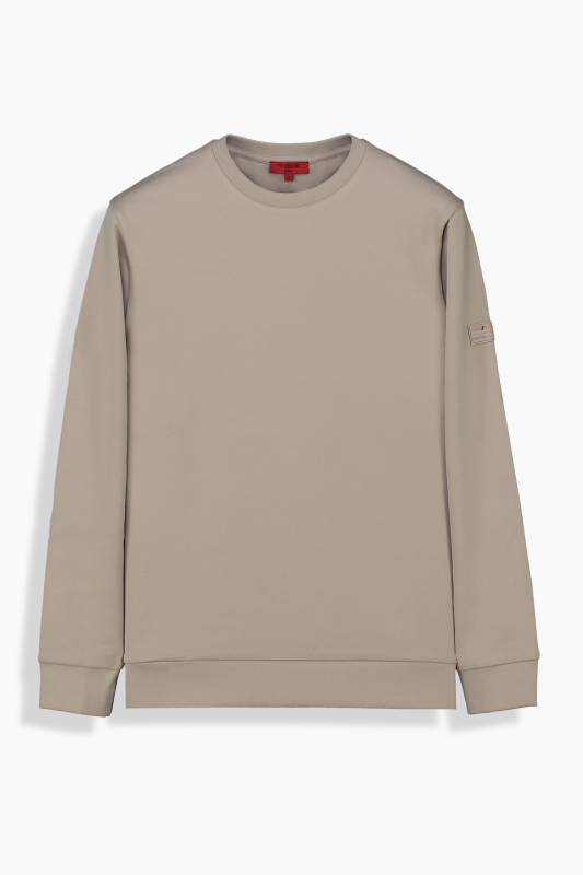 O Yaka Bej Casual Sweatshirt - INTERVIEW