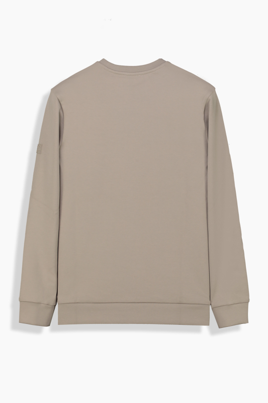 O Yaka Bej Casual Sweatshirt - INTERVIEW