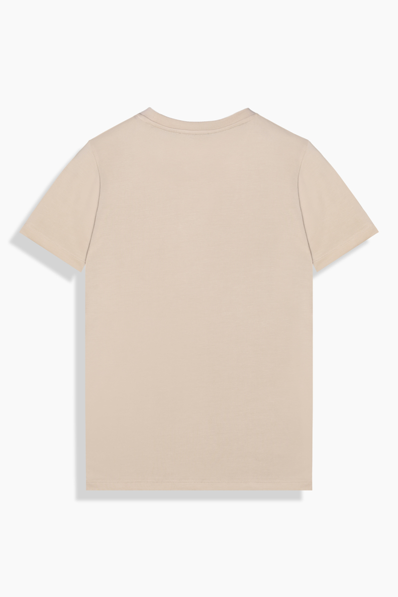 O Yaka Casual Bej Tişört - 2