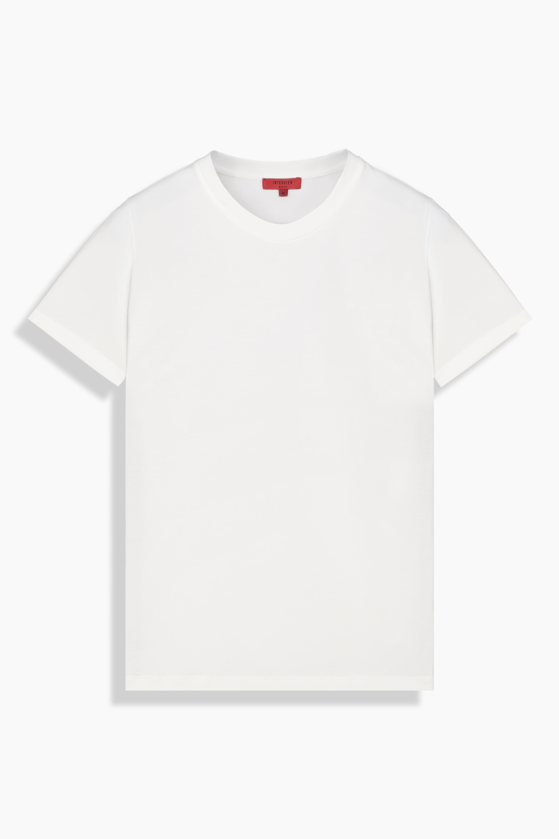 O Yaka Casual Beyaz Tişört - 1