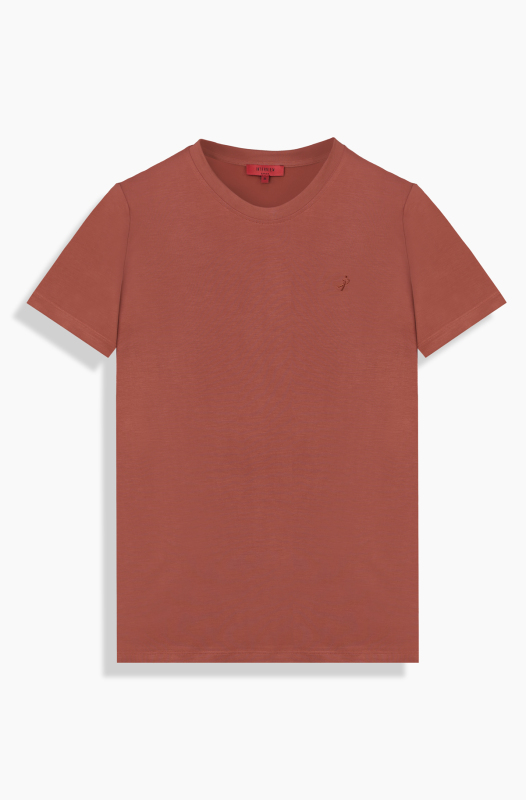 O Yaka Casual Kiremit Tişört 