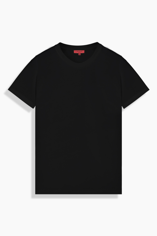 O Yaka Casual Siyah Tişört 