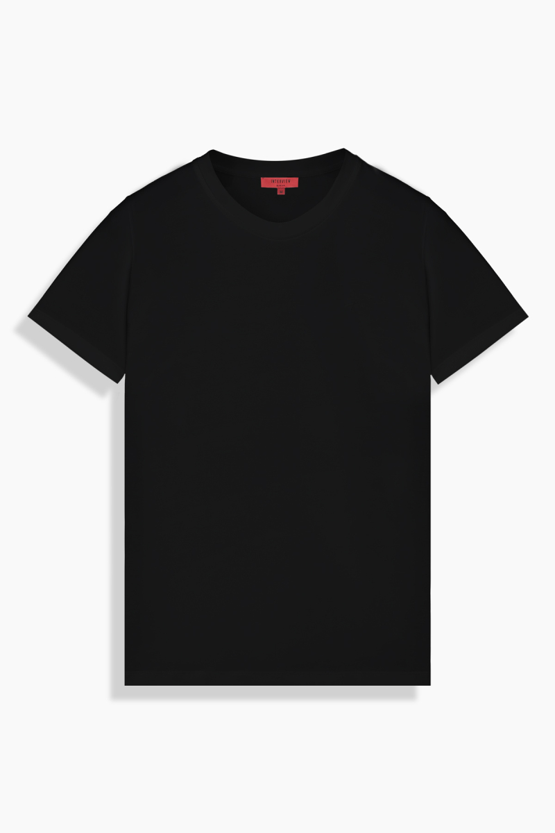 O Yaka Casual Siyah Tişört - 1
