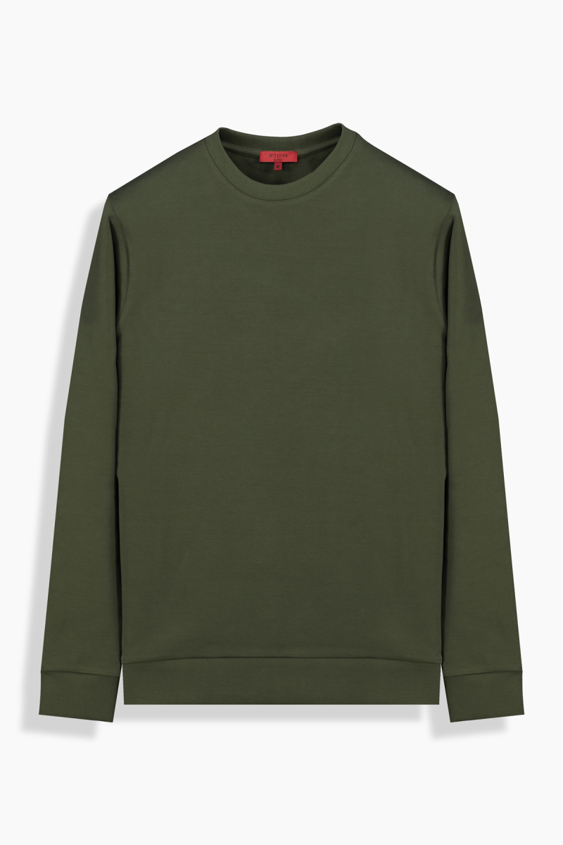 O Yaka Haki Casual Sweatshirt - 1