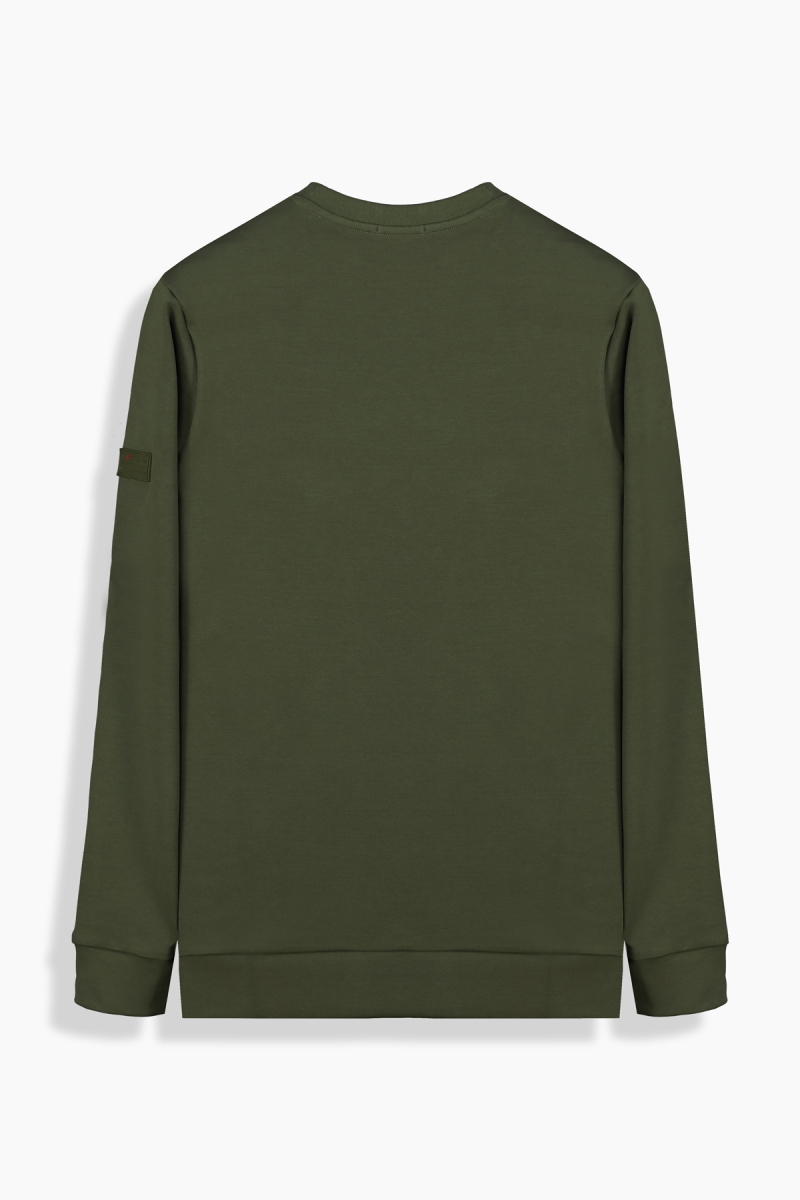 O Yaka Haki Casual Sweatshirt - 2