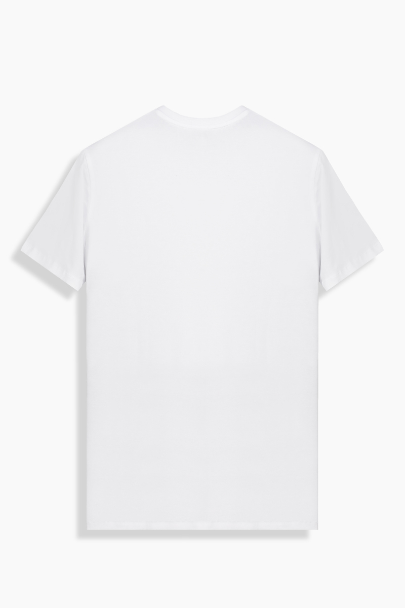 O Yaka Kısa Kol Beyaz Tişört - 2