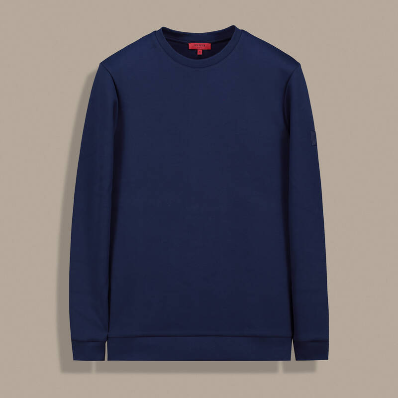 Bisiklet Yaka Lacivert Sweatshirt - 1