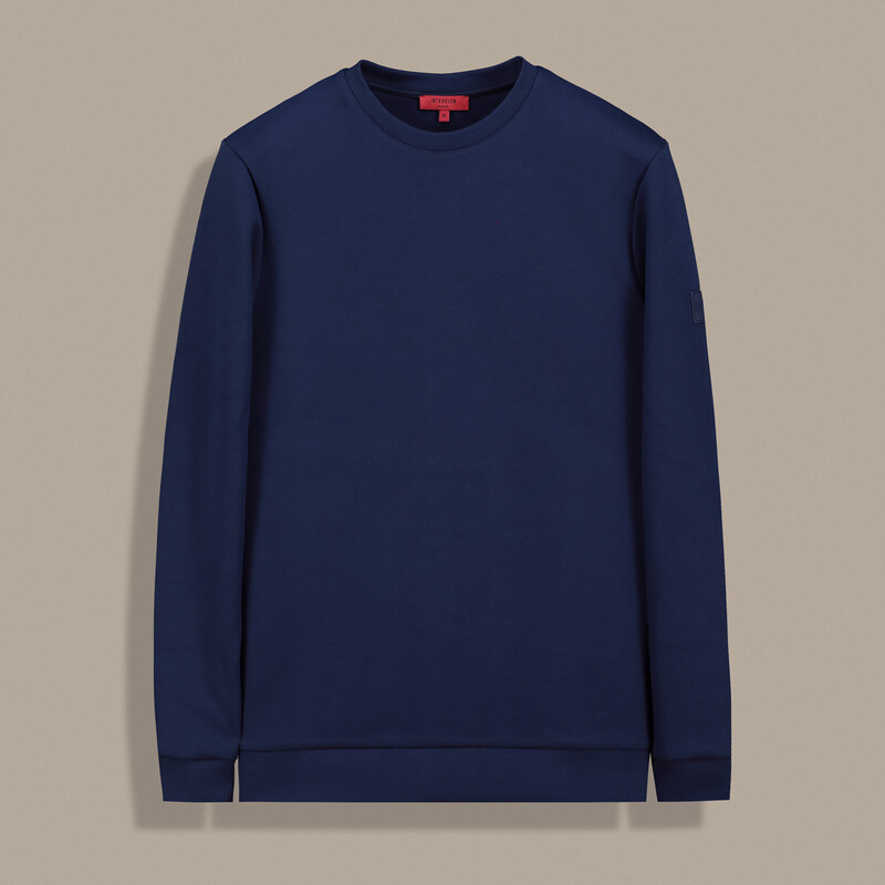 Bisiklet Yaka Lacivert Sweatshirt 