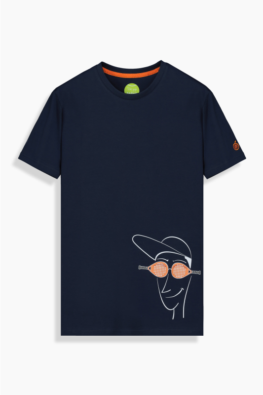 O Yaka Padel Eye Lacivert Tişört 