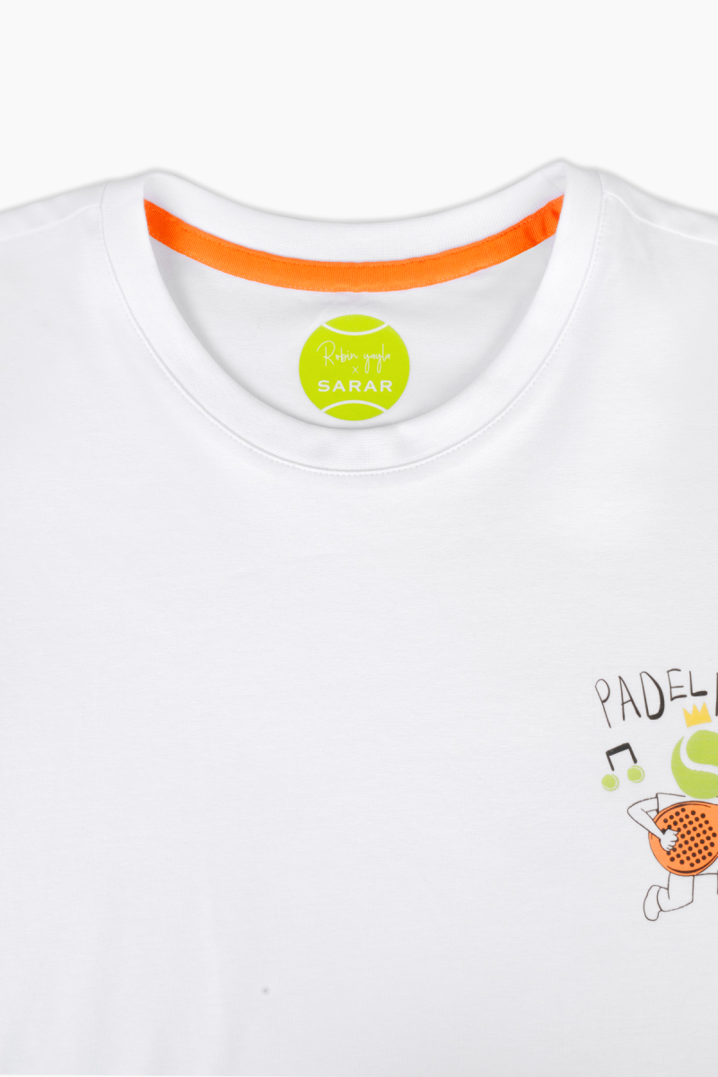 O Yaka Padelhead Beyaz Tişört - 3