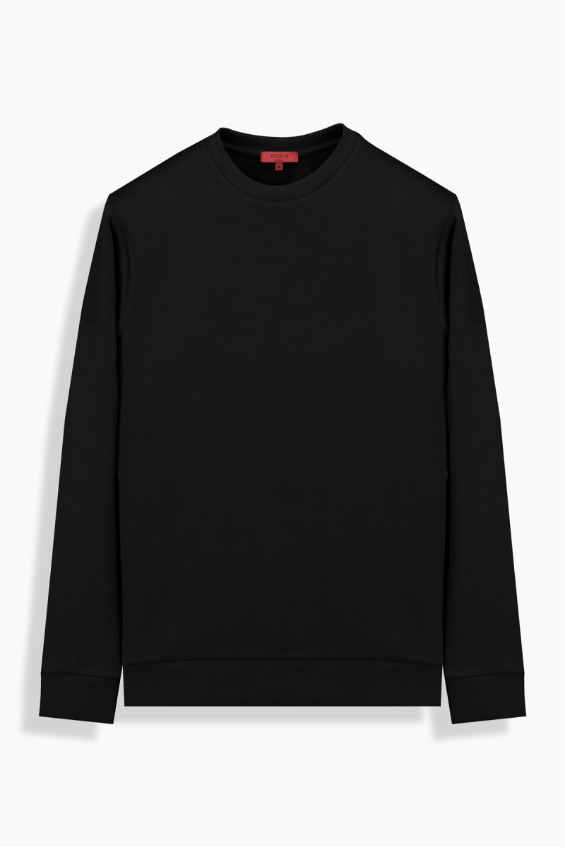 O Yaka Siyah Casual Sweatshirt - 1