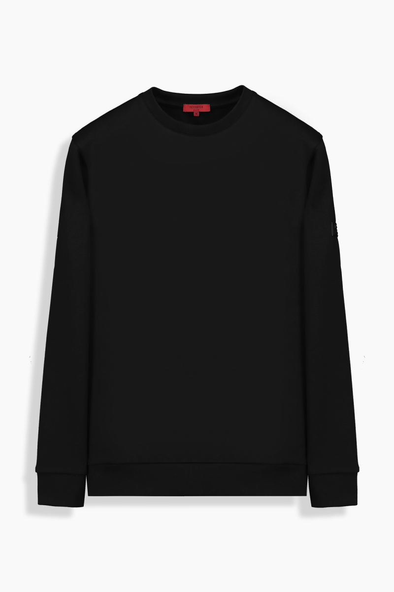 O Yaka Siyah Sweatshirt - 1