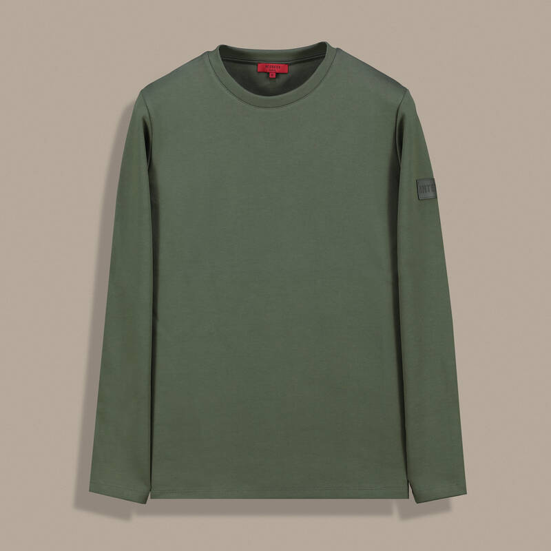 Bisiklet Yakalı Haki Sweatshirt - 1