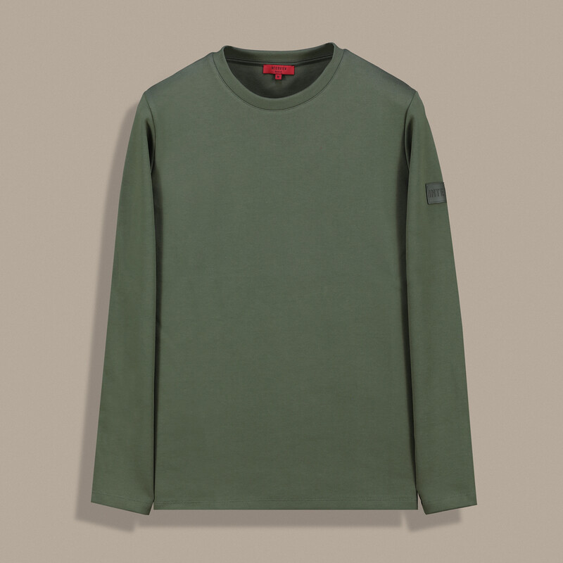 Bisiklet Yakalı Haki Sweatshirt 