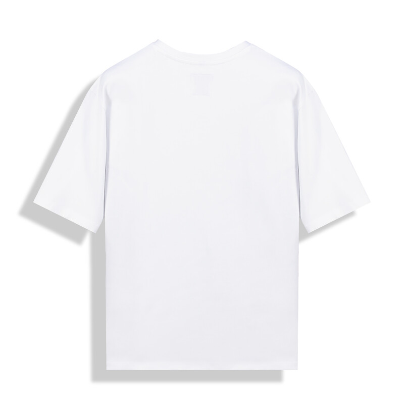 O Yaka Yol Tasarım Beyaz Tişört - SARAR