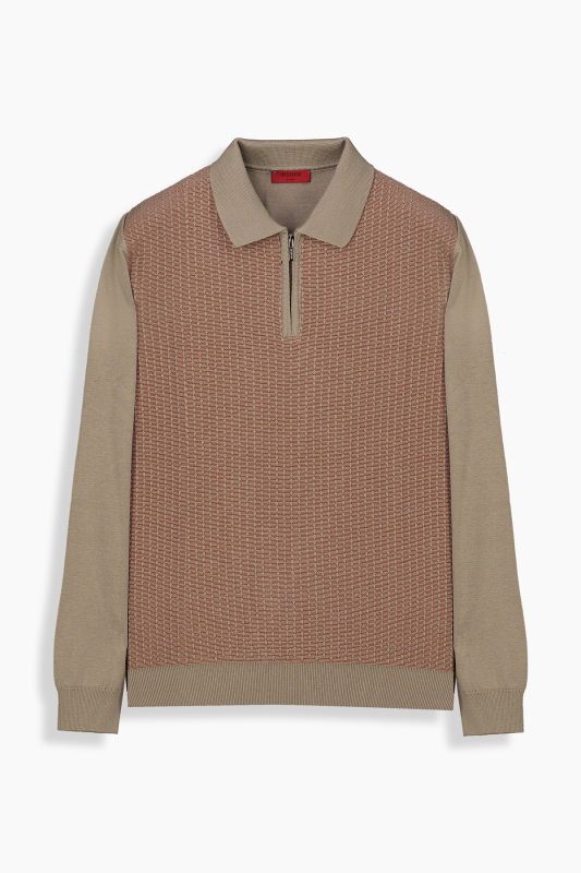 Olimpo Fermuarlı Polo Yaka Triko 