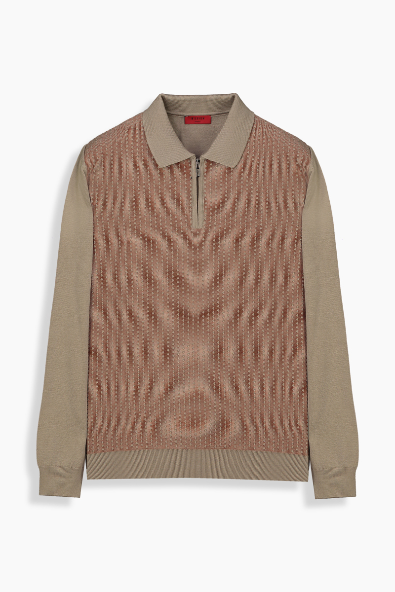 Olimpo Fermuarlı Polo Yaka Triko - 1