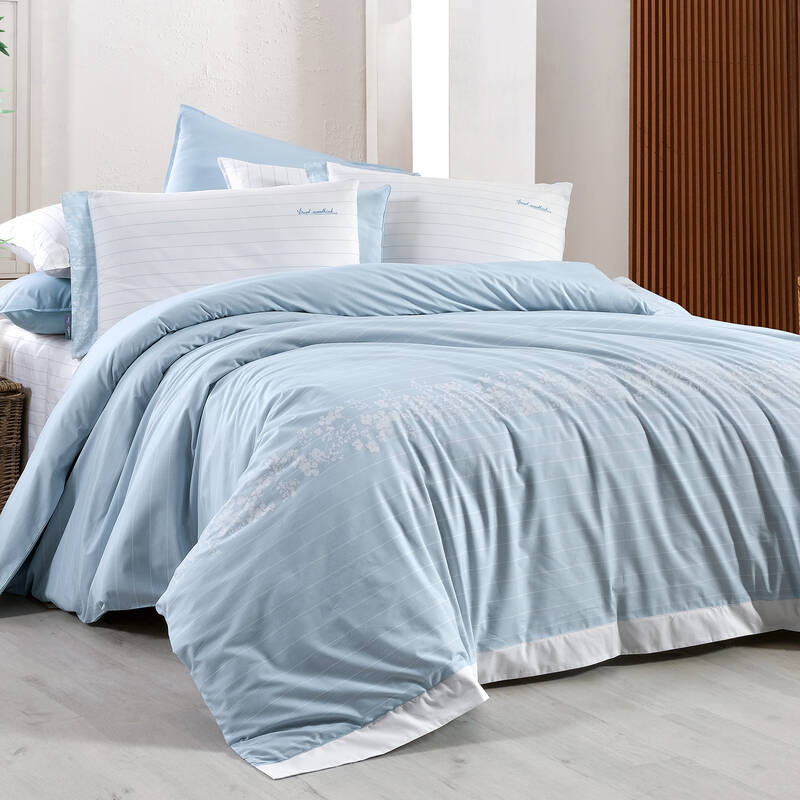 Olric Fancy King Size Mavi Nevresim Takımı - 1