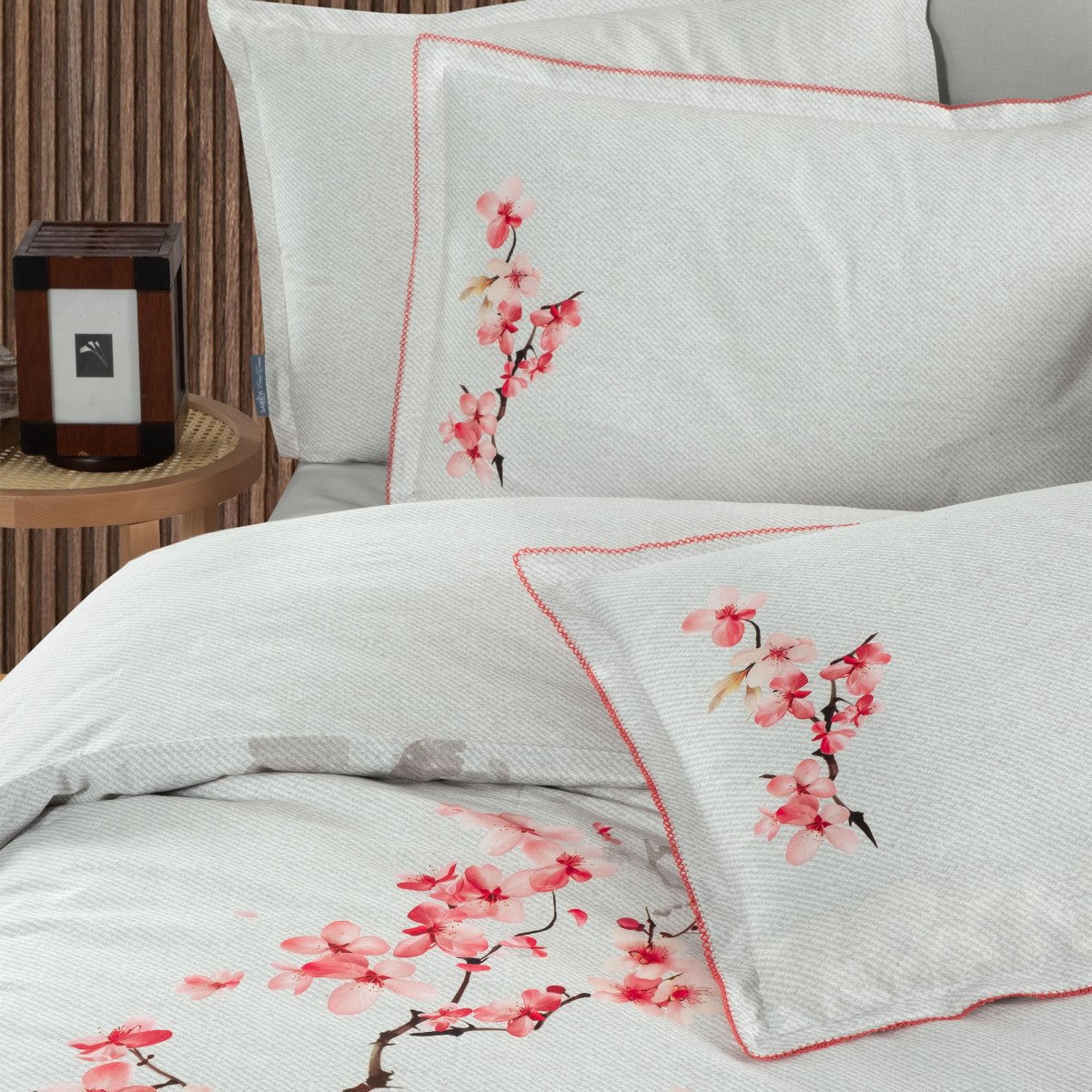 Oriana Fancy Nevresim Takımı Çift Kişilik Pembe - 5