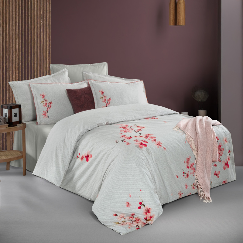 Oriana Fancy Nevresim Takımı King Size Pembe - SAREV