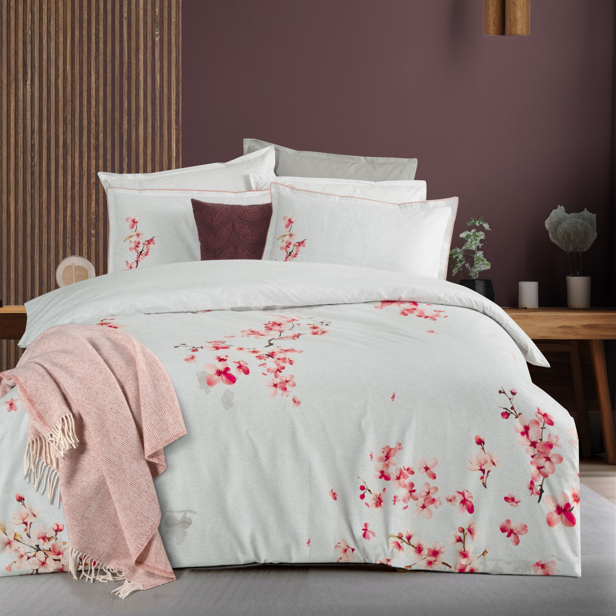 Oriana Fancy Nevresim Takımı King Size Pembe - 1