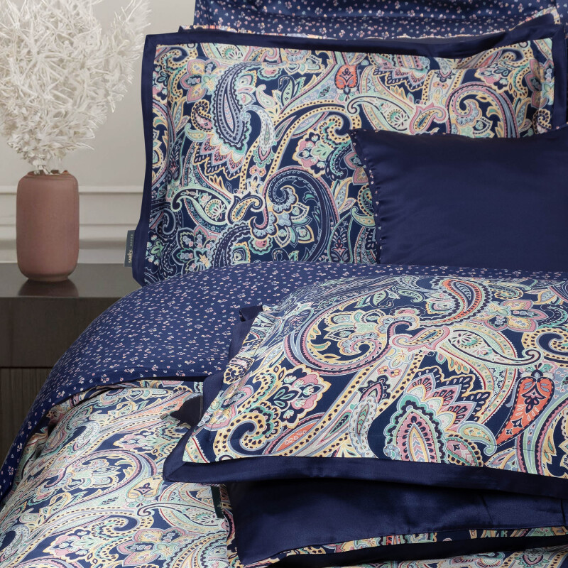 Orion %100 İpek Saten Nevresim Takımı Çift Kişilik Lacivert - SAREV ELITE