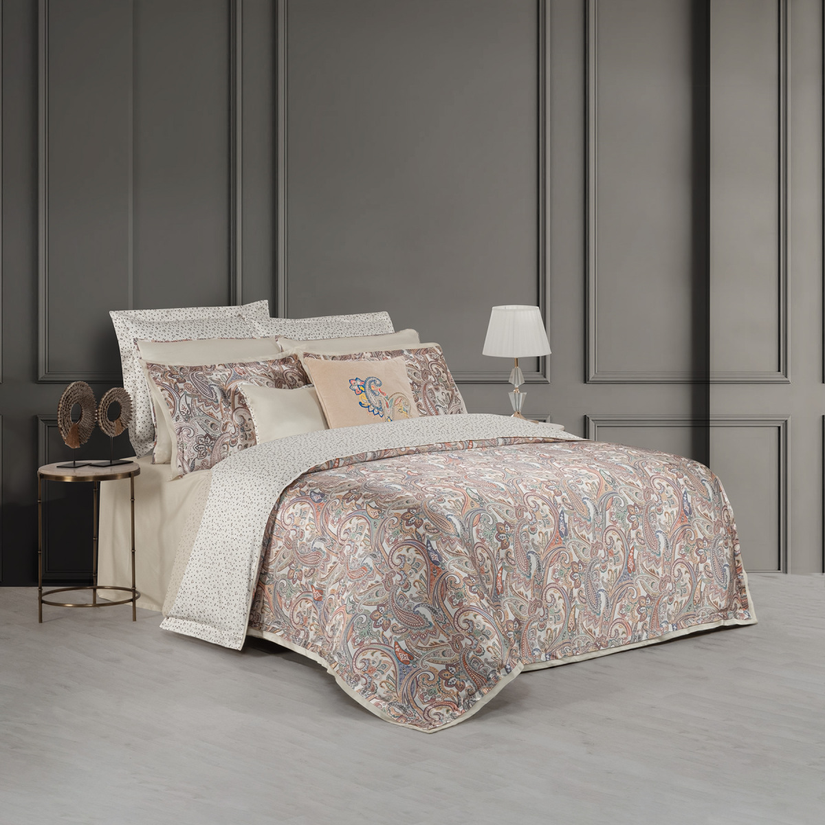 Orion %100 İpek Saten Nevresim Takımı Çift Kişilik Ekru - 2