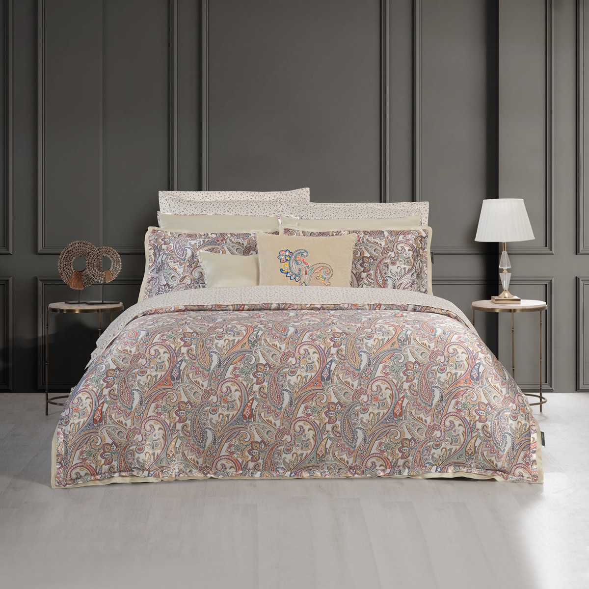 Orion İpek Saten Çift Kişilik Nevresim Takımı Ekru - 1