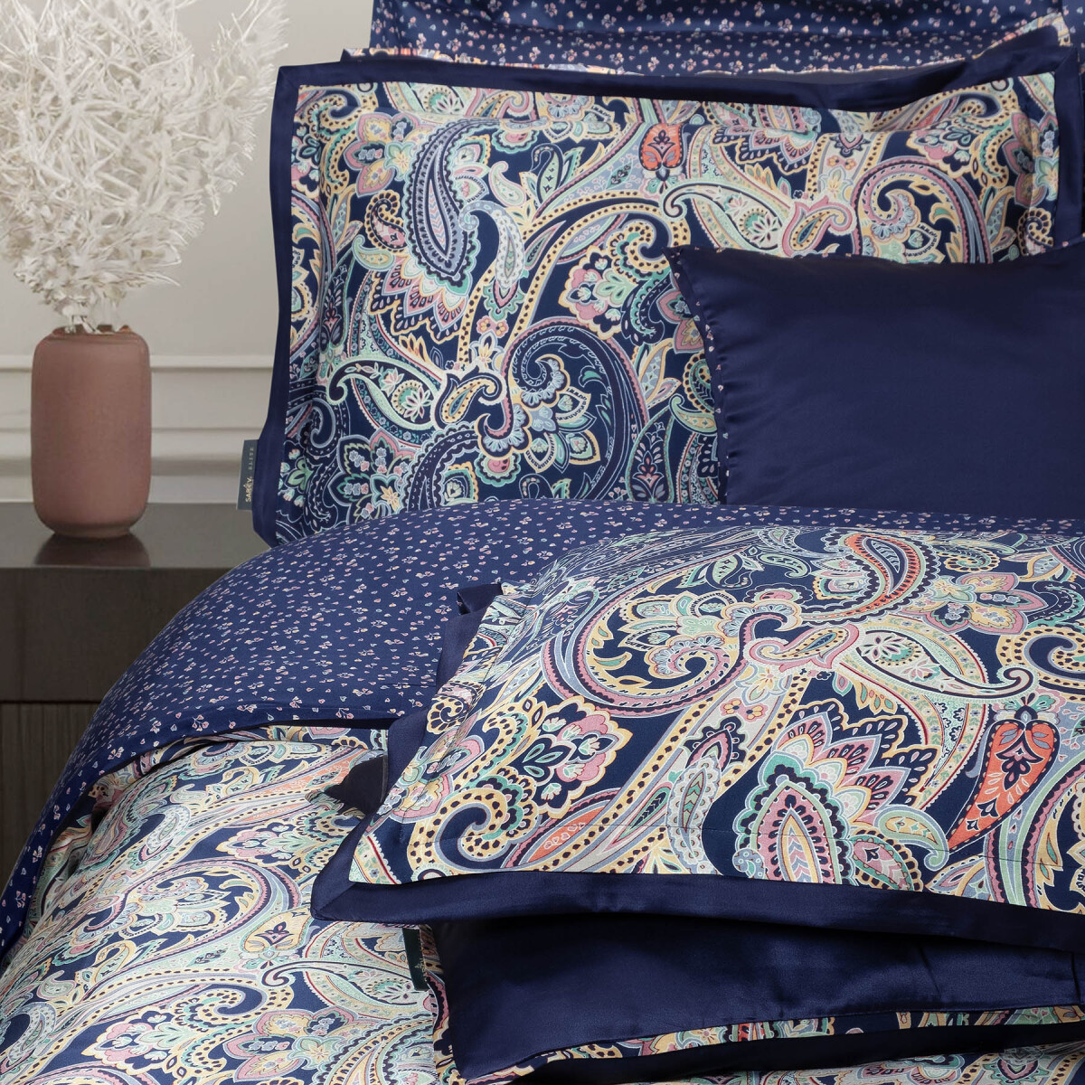 Orion İpek Saten Çift Kişilik Nevresim Takımı Lacivert - 3