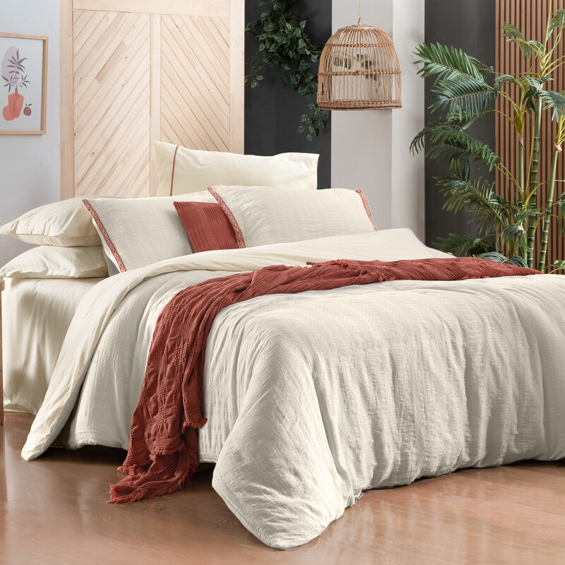 Palencia Nevresim Takımı Tek Kişilik Ekru 