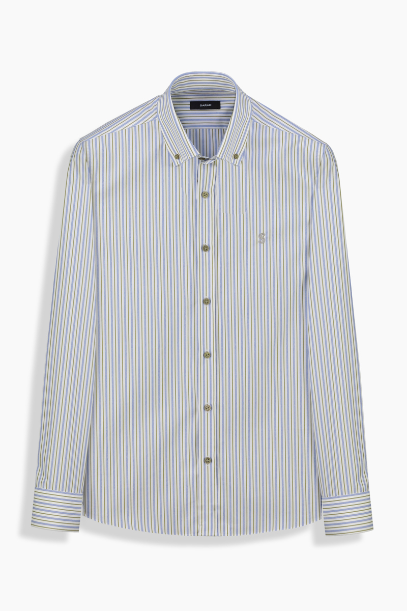 Pascal Pamuklu Slim Mavi Gömlek - 1