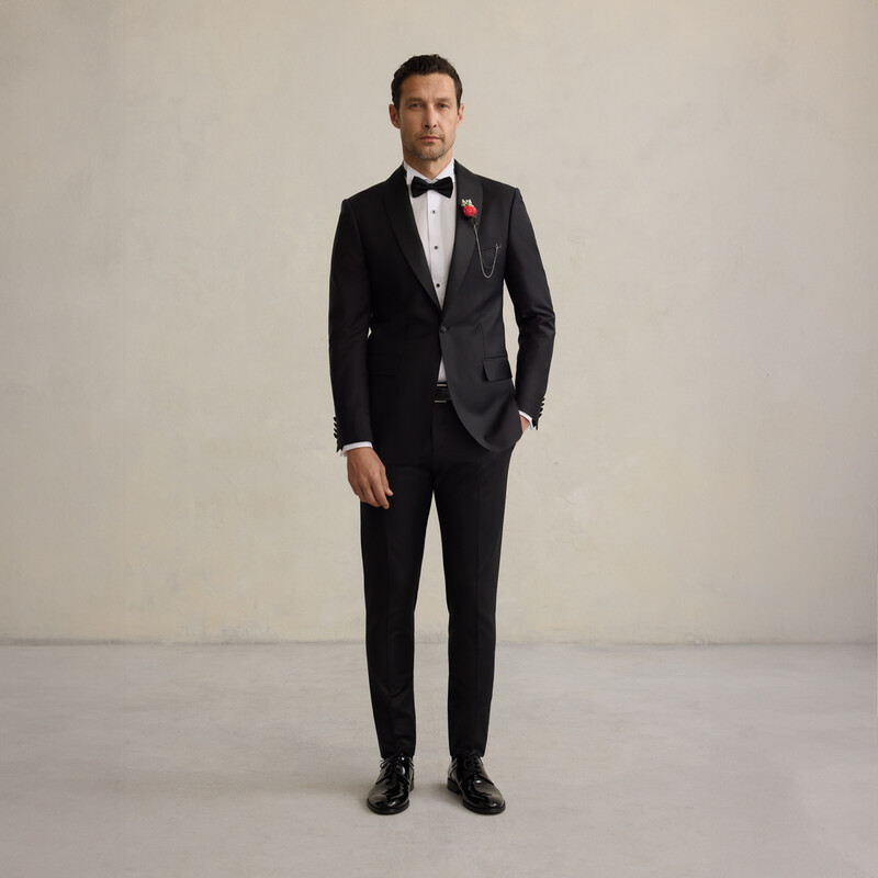 Pavalotti Siyah Slim Fit Smokin 